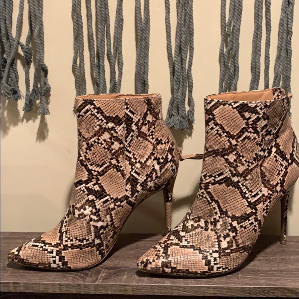 Snake skin booties
